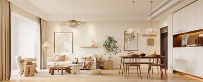 明月江南110㎡奶油風